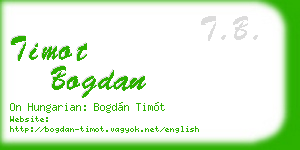 timot bogdan business card